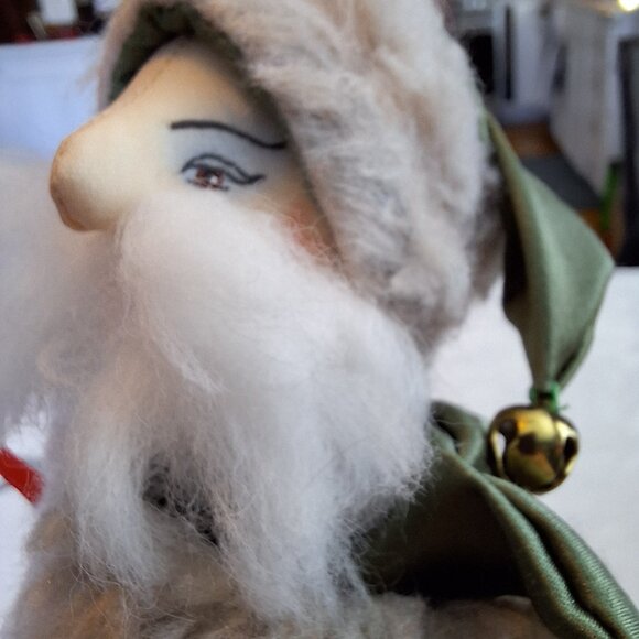 Fire Robin Christmas Cone Puppet Elf Santa Green Velvet Lobster 16" Vermont Made - Picture 9 of 12